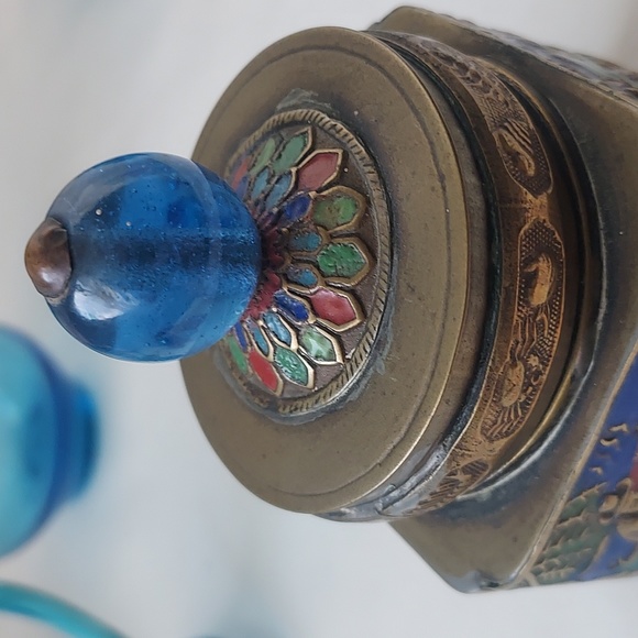 Vintage Cloisonné ginger jar with lid and glass blall Chinese art jar - Picture 8 of 12